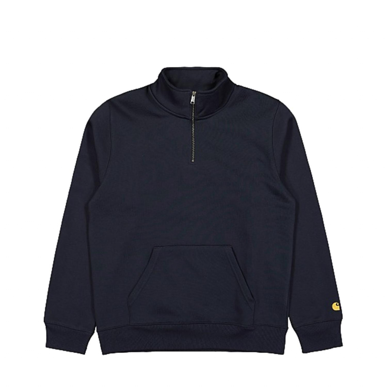 Carhartt Chase neck zip sweat in Dark Navy for Men